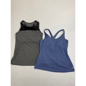 Champion Gap Lady's S Bundle of 2 Tank Tops Athletic Wear Built-in Bra Blue Gray